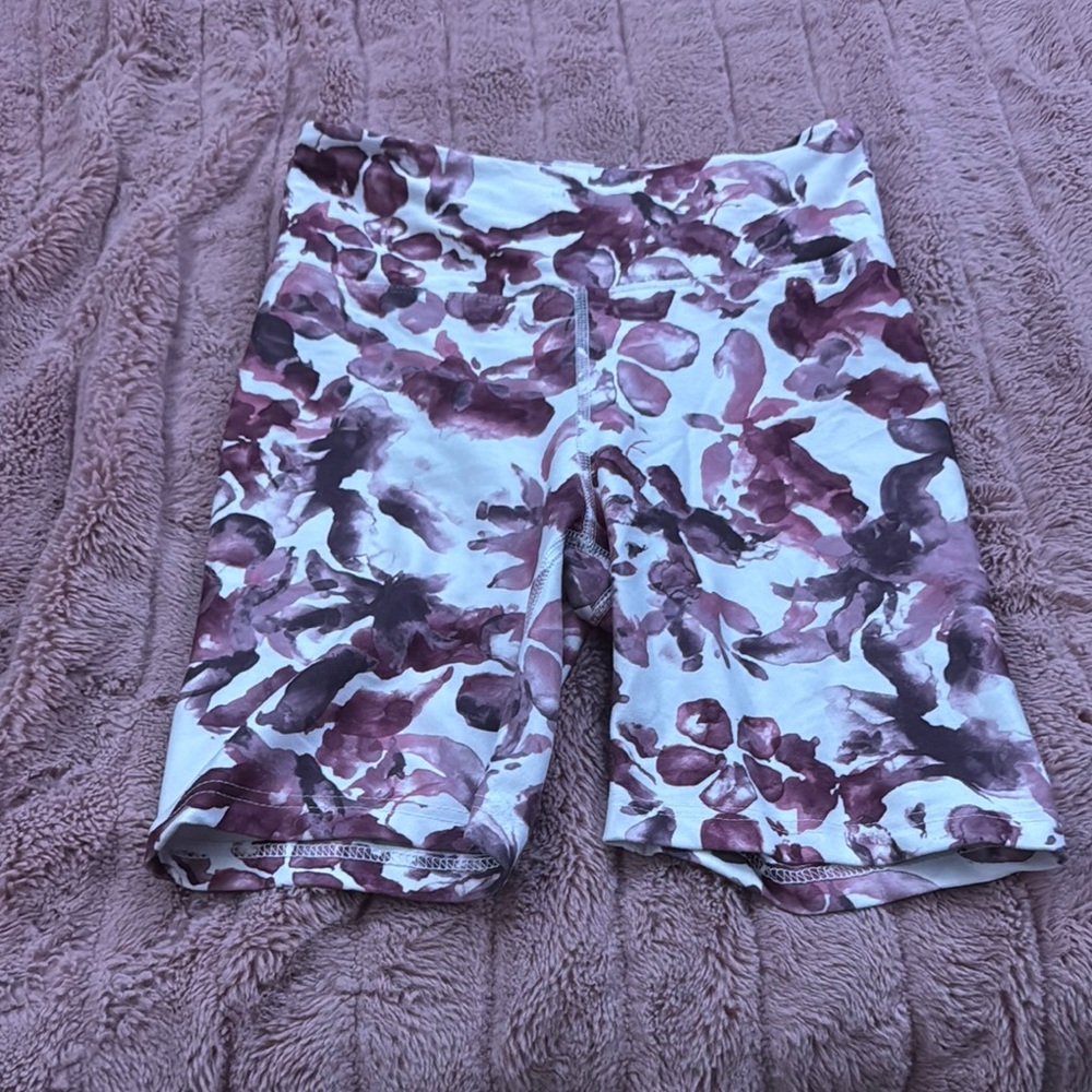 Balance Collection Purple and White Bike Shorts for Active Comfort